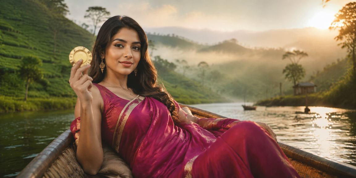 বাংলাদেশে মোবাইল পেমেন্ট সহায়তায় একটি চা বাগান দৃশ্য